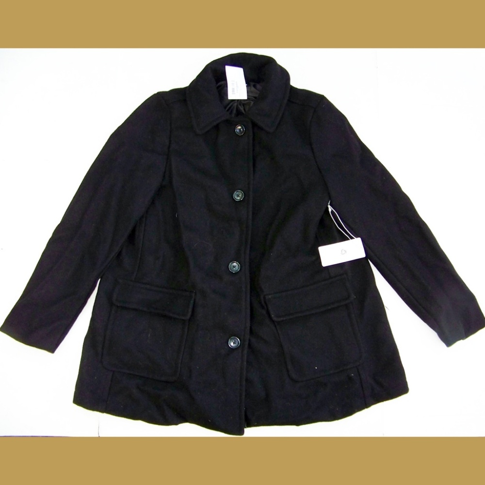 AMERICAN APPAREL black wool AUDREY COAT peacoat